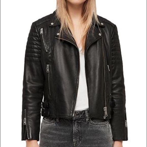 All Saints Jackets & Blazers - All Saints Papin Leather Biker Jacket